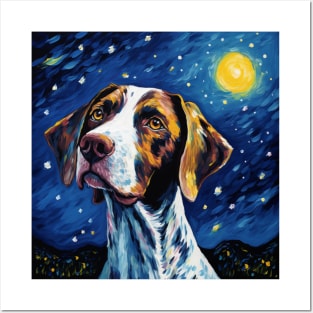 English Pointer Night Posters and Art